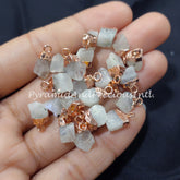 Big Sale On Raw Moonstone Electroplated Pendant Connectors, Gemstone Connectors, Copper Connectors, Sold By Piece